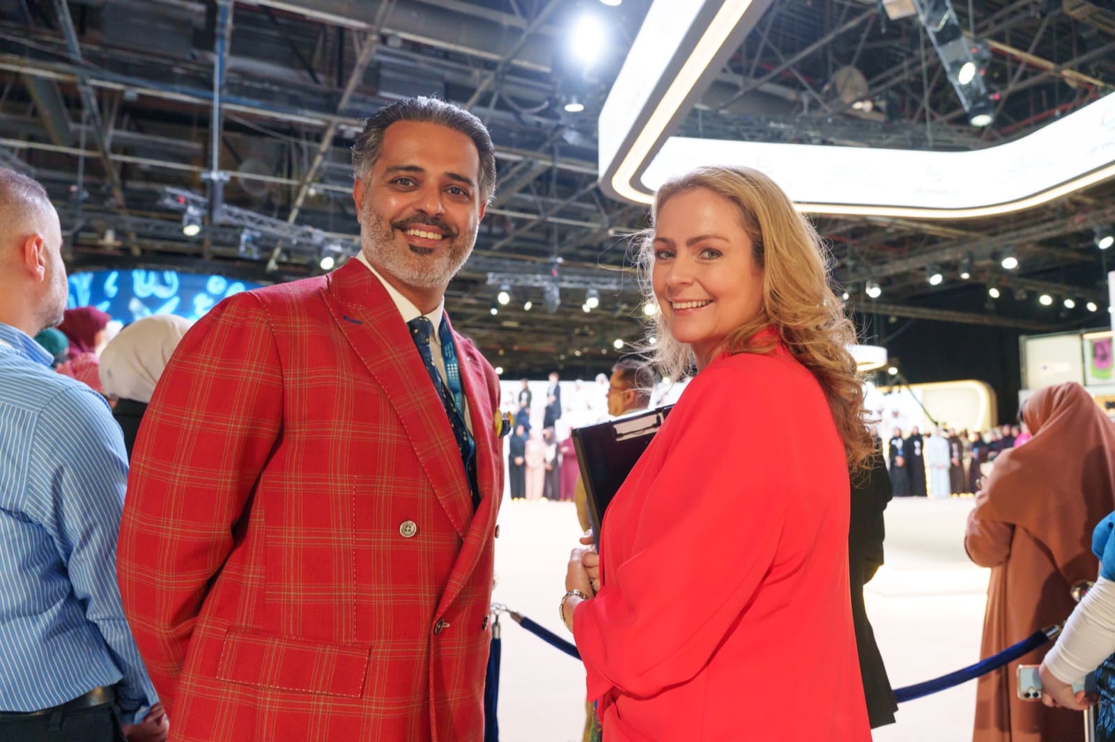 Hisham Wyne and Eve Hester at the Arab Media Summit 2026 venue